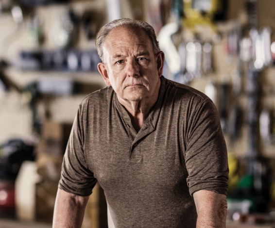 Portrait of an older man looking serious 